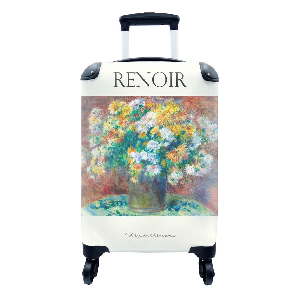 MuchoWow Koffer Handgepäck Trolley Rollkoffer Kleine Reisekoffer mit 4 Rollen - Malerei - Blumen - Alte Meister - Cabin Size < 55x40x23 cm & 55x...