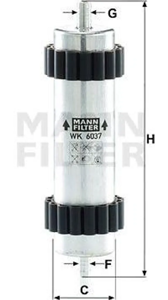 Filtre à carburant WK 6037 MANN-FILTER avec séparation d'eau OE 4G0
