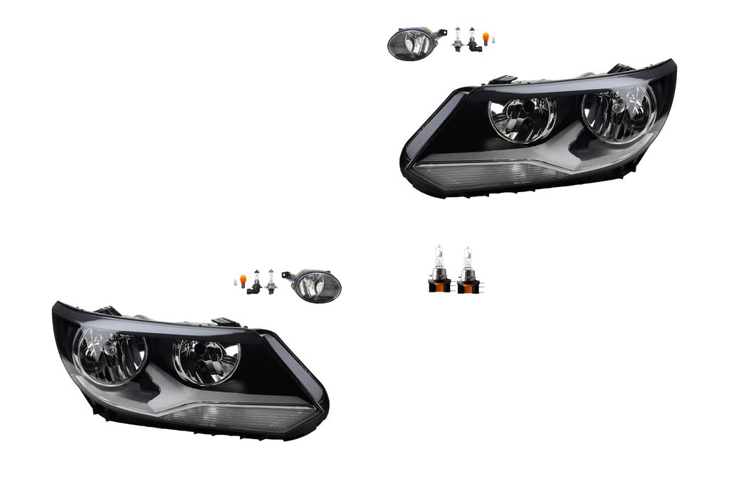 Johns, Scheinwerfer Satz passend für VW Tiguan 5N 06/2011- H7 H15 + Nebel+ Leuchtmittel 5N1941005 5N1941005B 5N1941005C 5N1941029 5N1941006 5N1941...