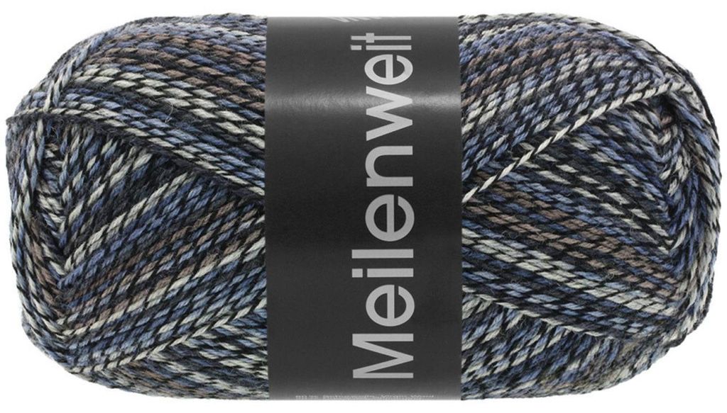Lana Grossa - Meilenweit 100g Denim Mix Black 4658 schwarz Produktbild 