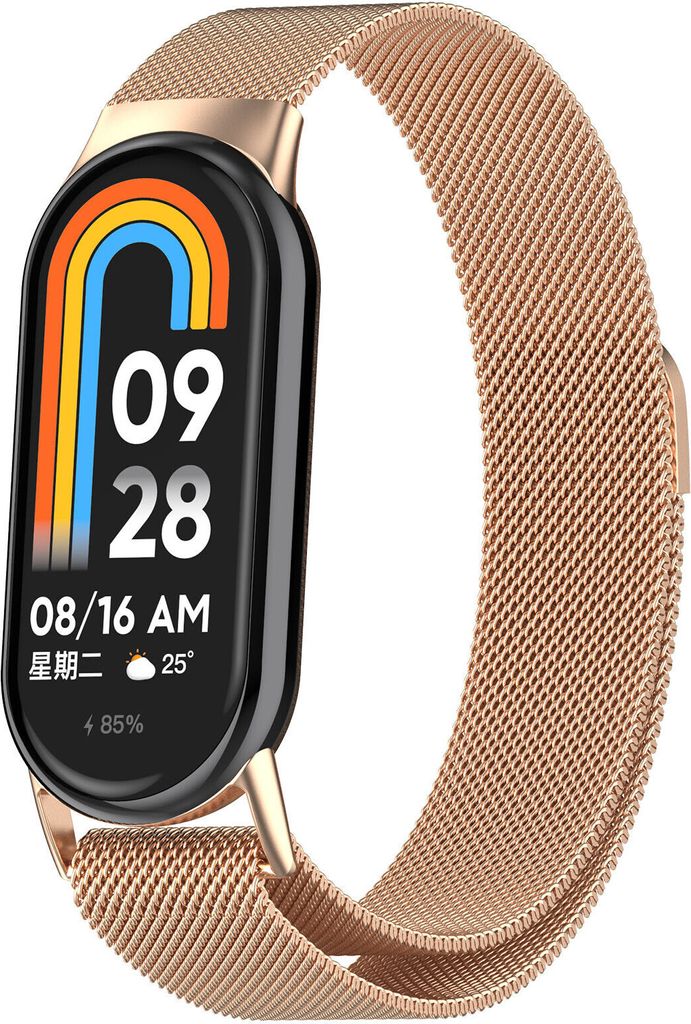 Strap-it Xiaomi Smart Band 8 Milanese Armband (Roségold)