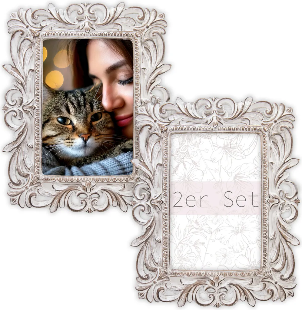 Cadre photo baroque 10x15 cm en résine sculptée pour décoration d'intérieur