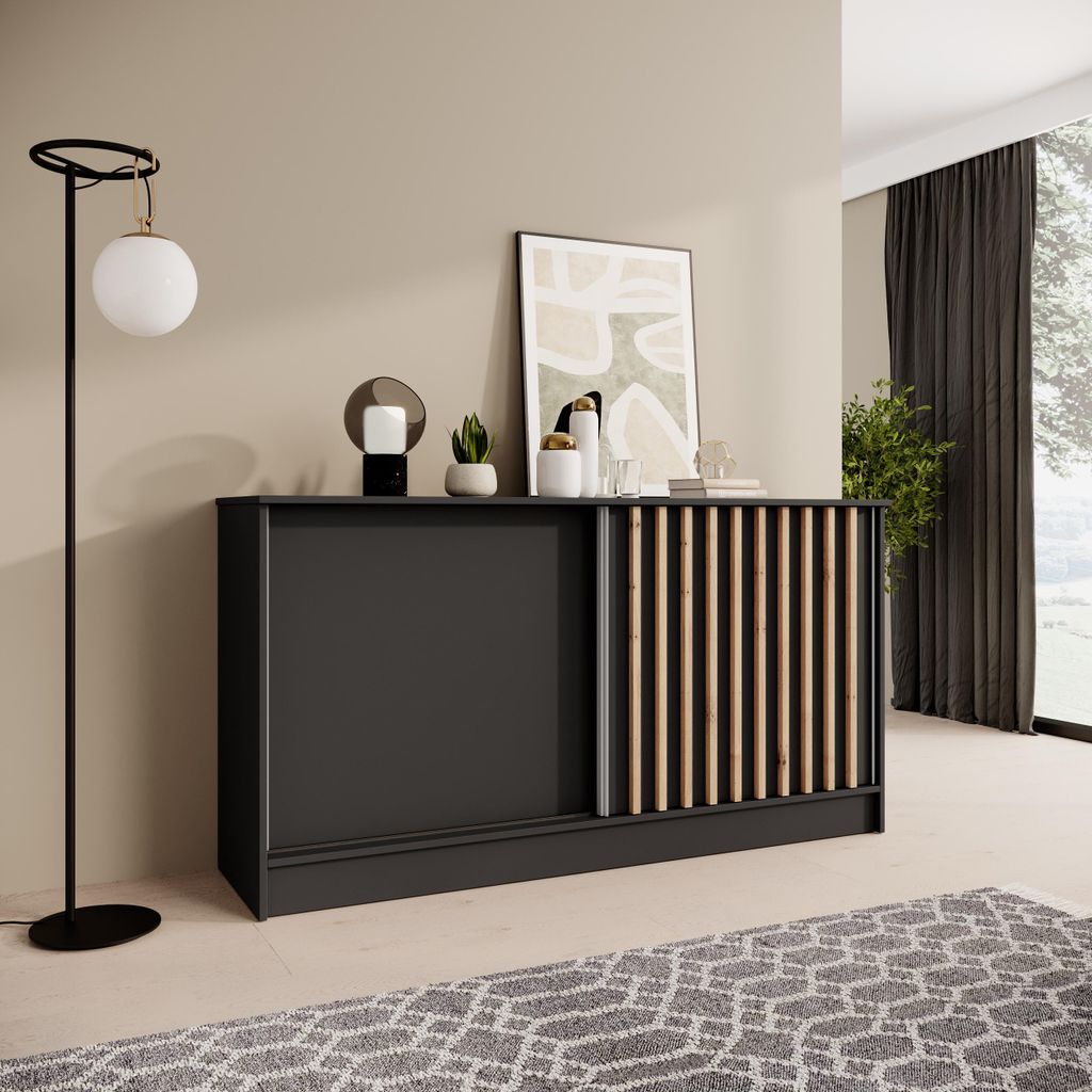 BEAUTYSOFA | Komoda HORIZON 160 cm, černá, Artisan s Obrázek produktu 