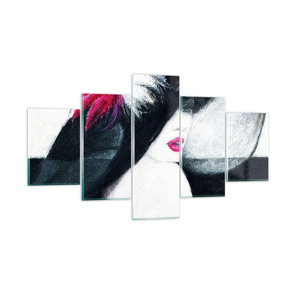 Bilder auf glas - Frau Modell - 125x70cm - Glasbilder - Wandbilder - Bilder - Kunstdruck - zum Aufhängen bereit - Wanddekoration aus Glas - Glas B...