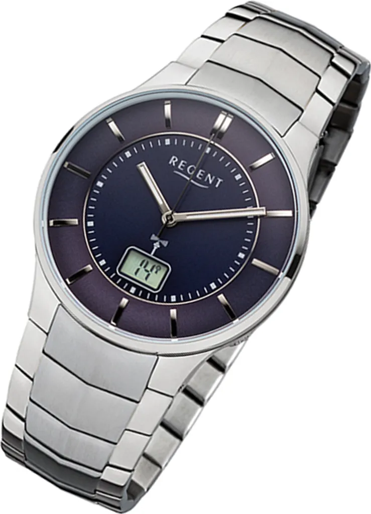 Regent FR-214 montre homme étanche en acier et verre minéral dur