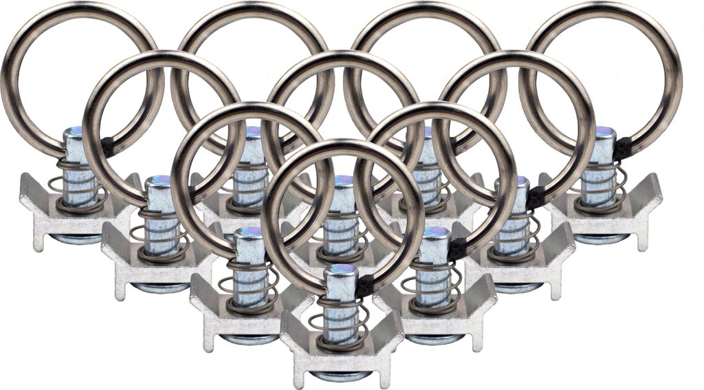 Singlefitting für Airlineschienen zur Ladungssicherung 10er Set - Endbeschlag bis zu 900kg (0,9 Tonnen) belastbar - Hochwertige Zurrschienen Verzu...