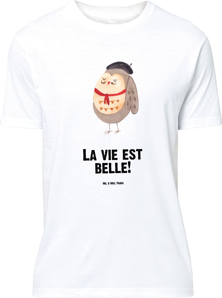 Mr. & Mrs. Panda Größe XL T-Shirt Eule Frankreich - Weiß - Produktbild 
