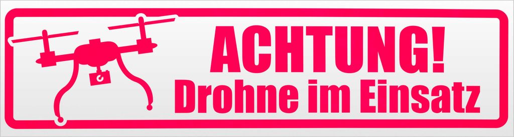 Kiwistar Achtung Drohne im Einsatz Magnetschild Schild magnetisch - 60cm Neonpink - Magnetfolie für Auto PKW Kfz