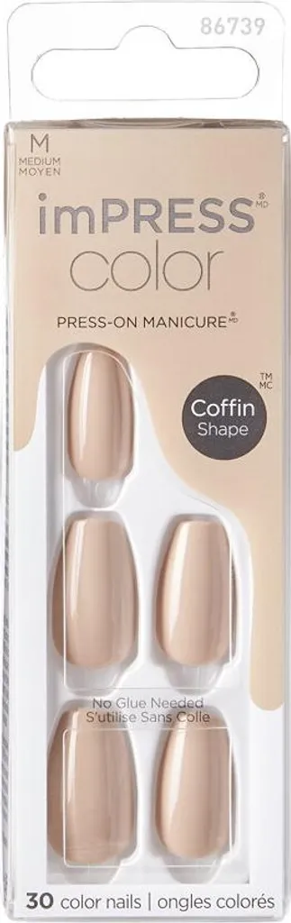 KISS imPRESS 506 Milk Ongles Press-On Anti-Casse Manucure Medium 30u