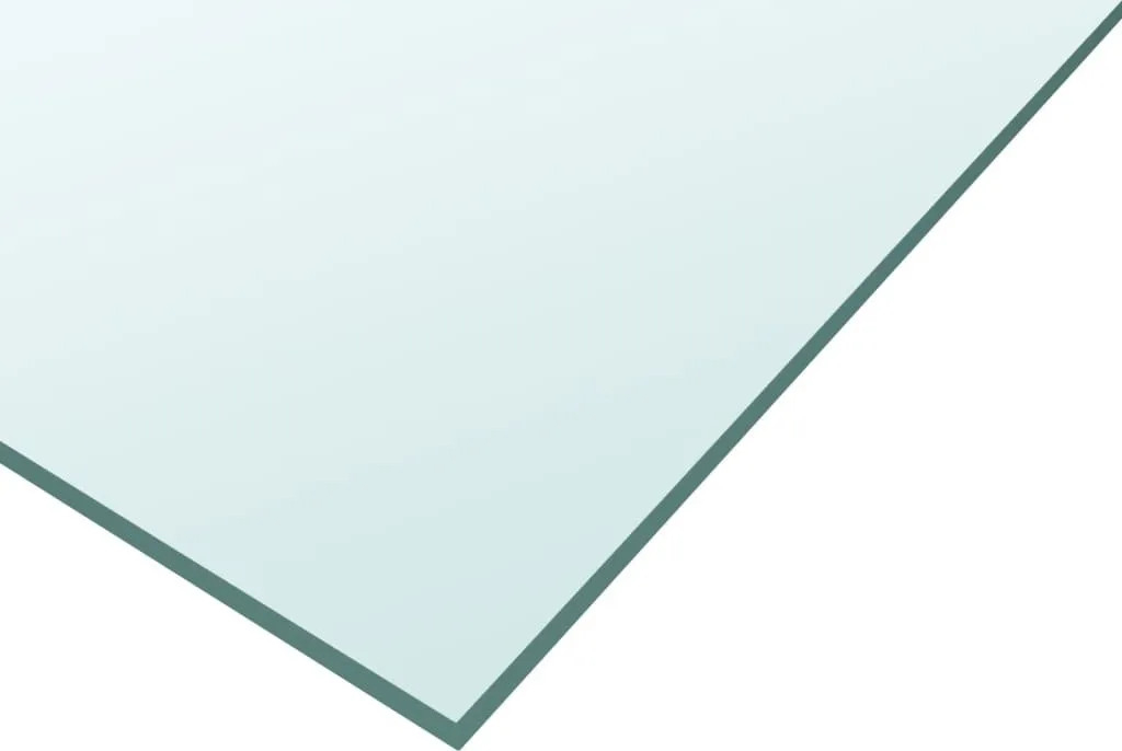 Plateau de table transparent 60x60 cm verre trempé haute résistance
