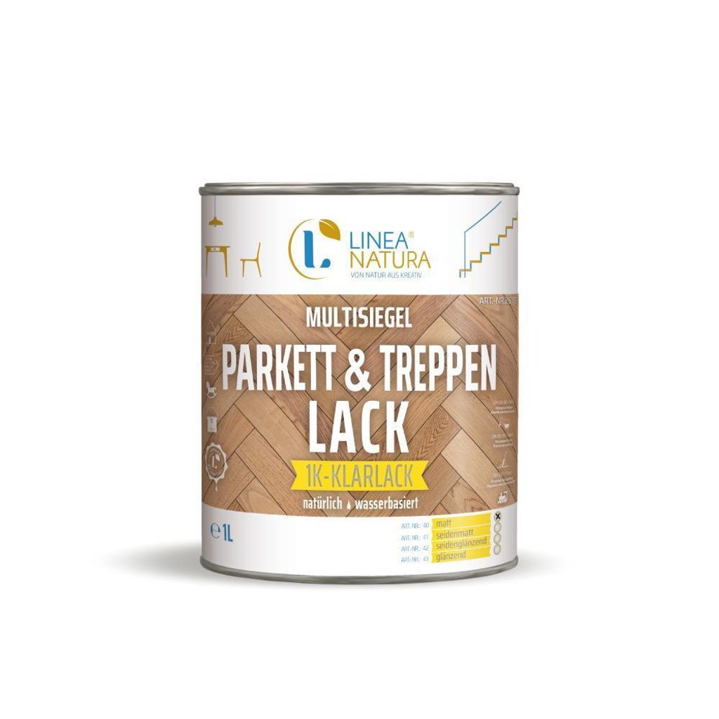 LINEA NATURA Parkett- und Treppenlack | 1K Klarlack | Versiegelungslack 1 L matt