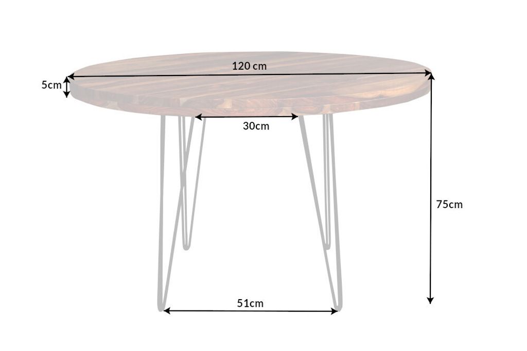 riess-ambiente Runder Esstisch MAKASSAR 120cm natur schwarz Produktbild 10