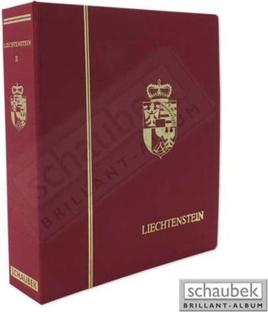Schaubek Album Liechtenstein 1980-1999 Brillant im Ganzleinen-Schraubbinder rot, Band II ohne Schutzkassette