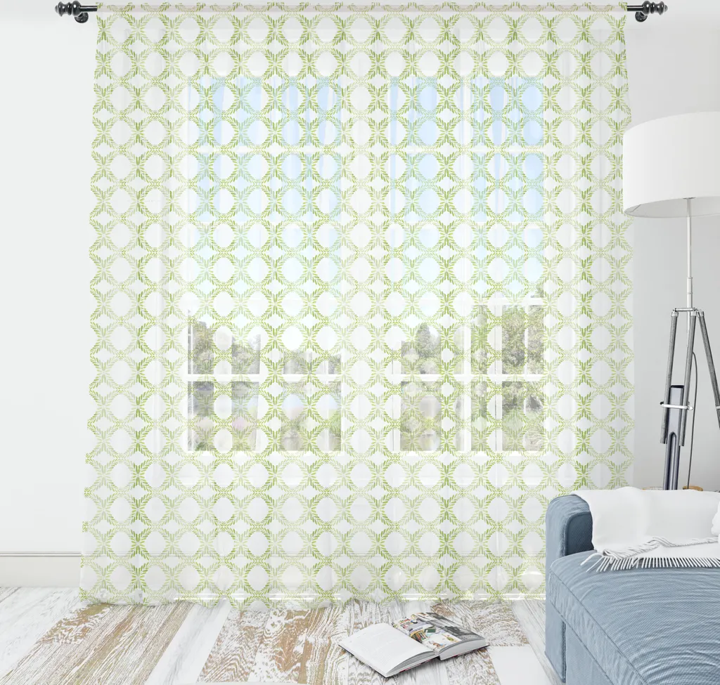 Decorazione Parete ABAKUHAUS Acquerello - Arazzo Satin Verde e Giallo