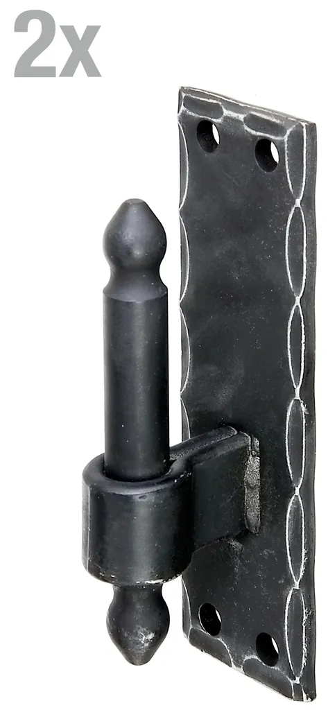 Alberts 846091 Paumelle sur plaque en fer forgé noir Ø 16 mm - Lot de 2