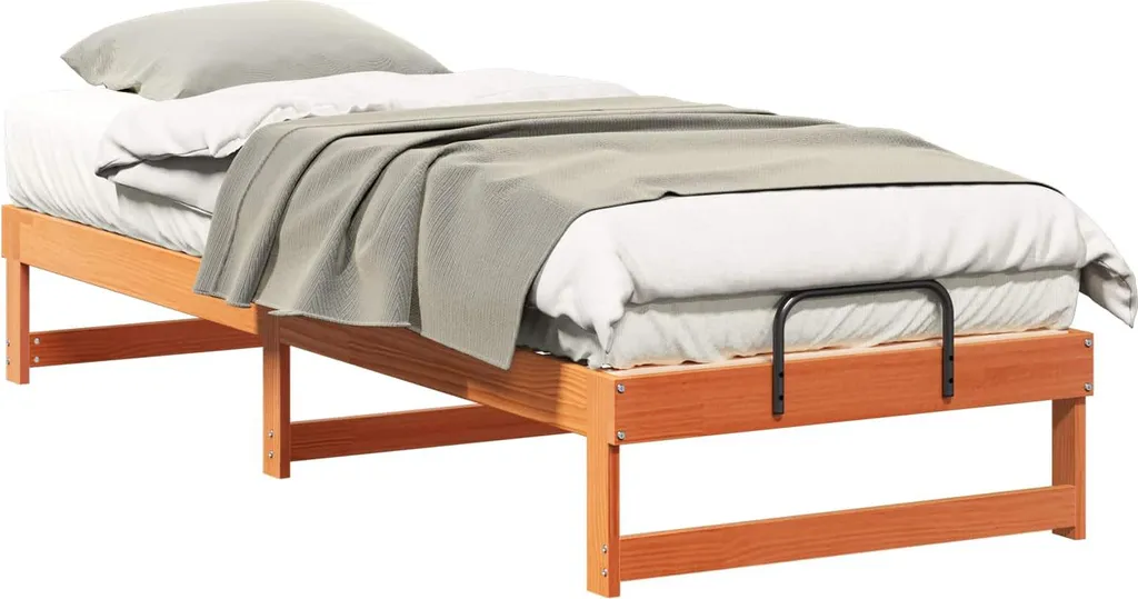 Letto SYFAX in Legno di Pino 90x210 Marrone - Atmosfera e Comfort