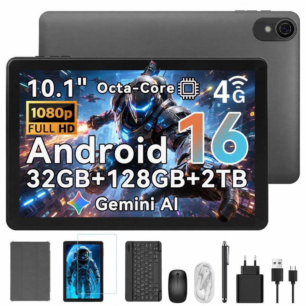 W80 10.1" 120Hz Tablet, 32+128GB/2TB, Android 16, 4G SIM+5G Produktbild 