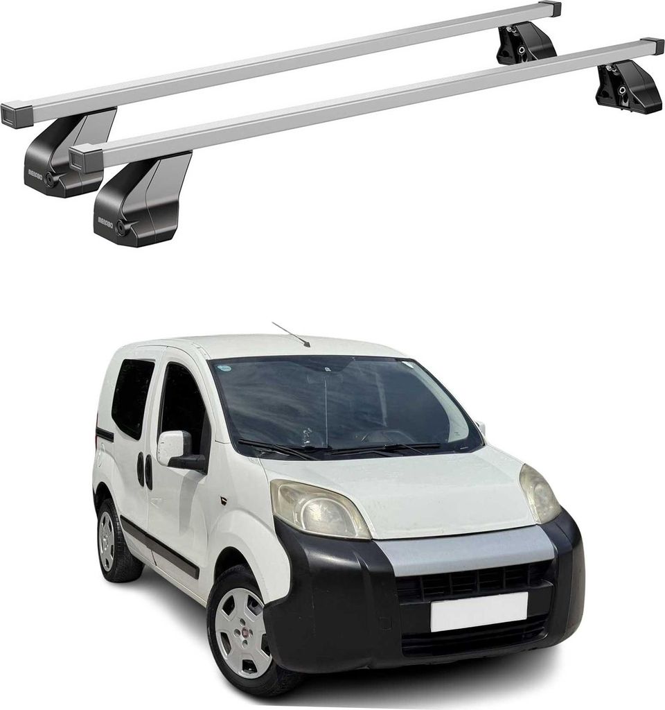 Menabo Dachträger Grundtäger für Fiat Fiorino 2007-2016 75kg Stahl Silber 2 tlg