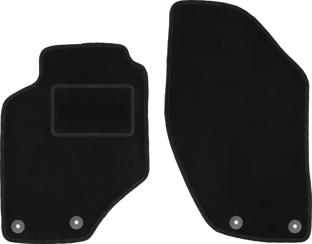 Wielganizator tappetini auto velours anteriori adatto per Volvo S70 I (1996-2000, berlina) neri, set 2 pz, con fissaggi