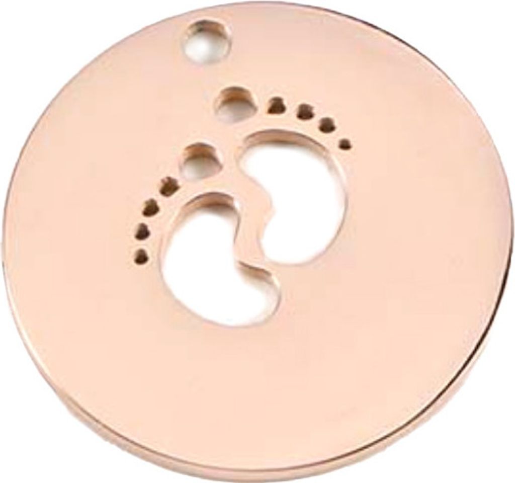 Oblique Unique Anhänger Baby Füße Füßchen als Geschenk zur Geburt Baby Shower Party Kettenanhänger - roségold