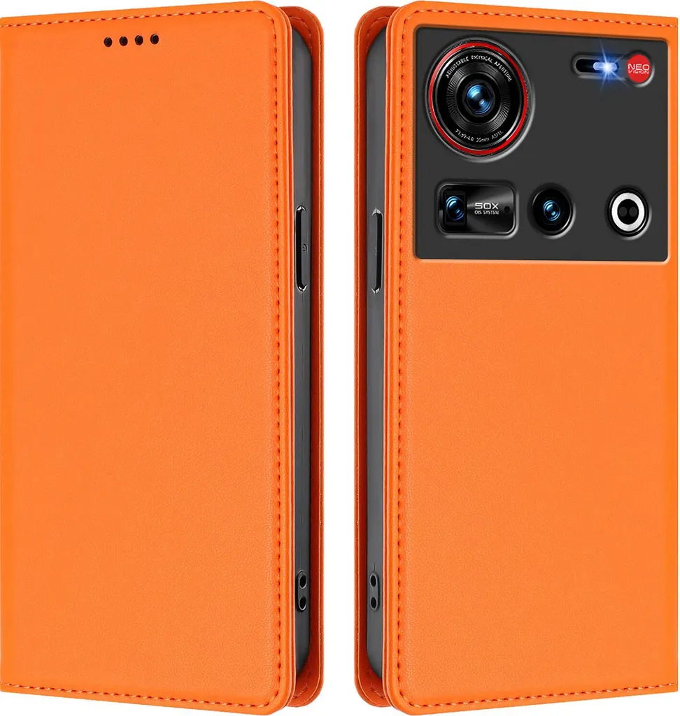 Offerta Custodia Nubia Z70S Ultra - Flip Cover Antiurto Arancione