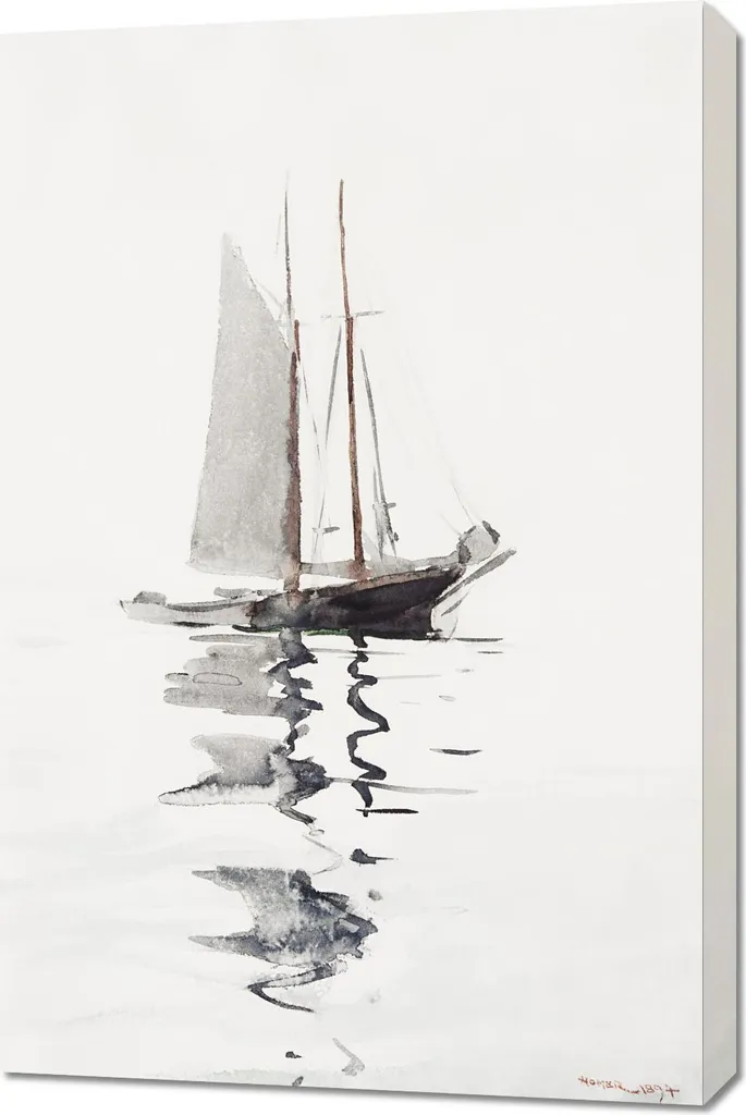 Tableau Salon 60x90 cm Winslow Homer Schoner - Impression HD Qualité Pro