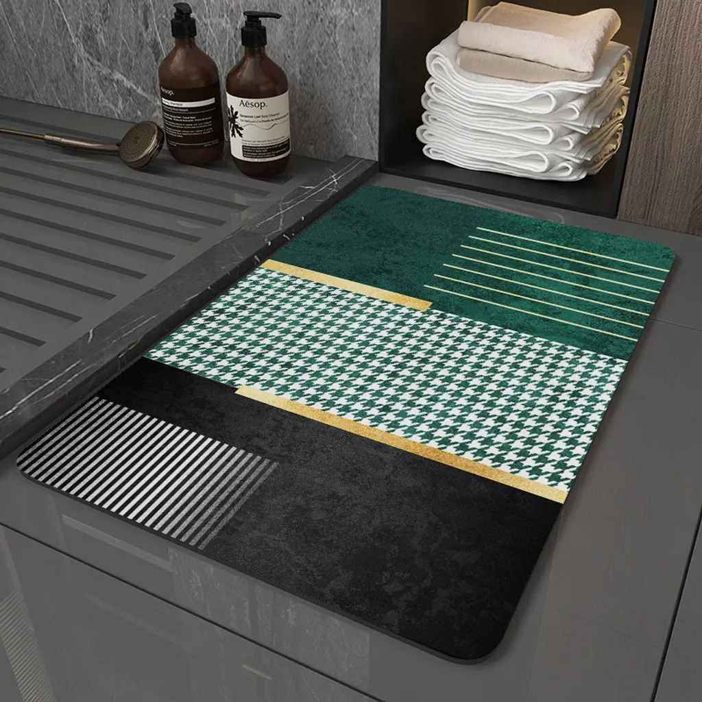 Tappetino Bagno Rettangolare Boemo - Antiscivolo Lavabile 40x60 cm