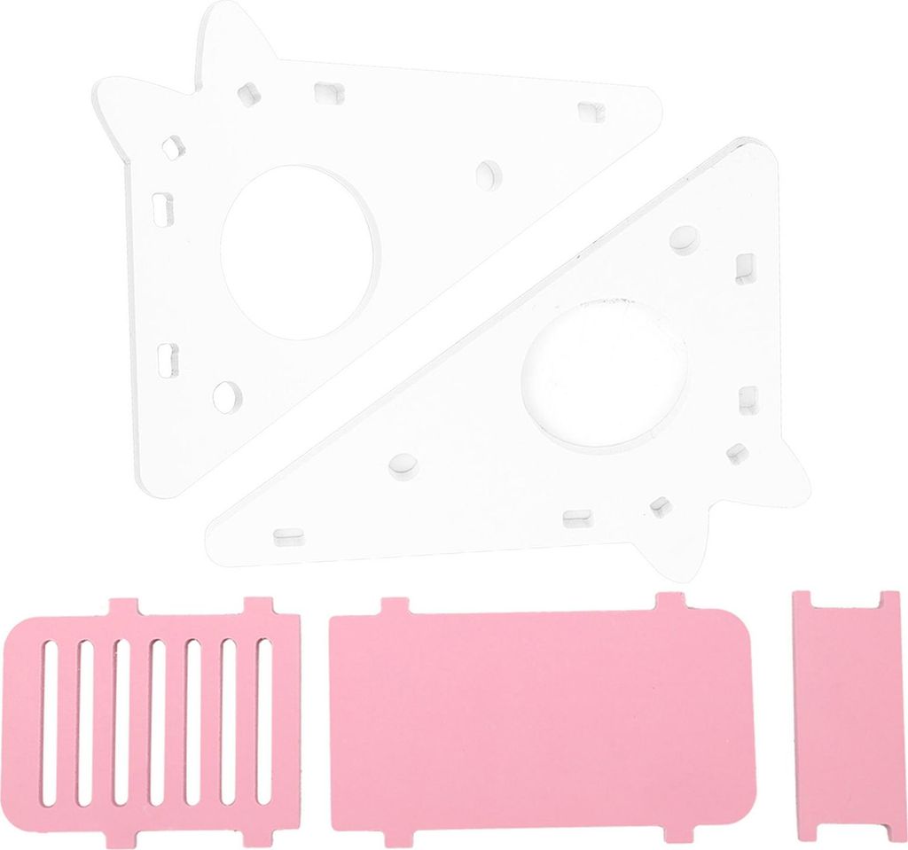 Hölzernes Hamsterhaus, Ruhenest, Montage, Klettertreppe, kleines Haustier, Übungsspielzeug (Rosa)