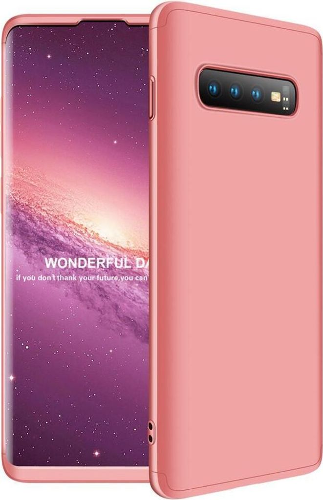 Hülle für Samsung Galaxy S10+ 360 Grad Schutz mit Displayglas Bumper Cover Galaxy S10+ Farbe: Rosa