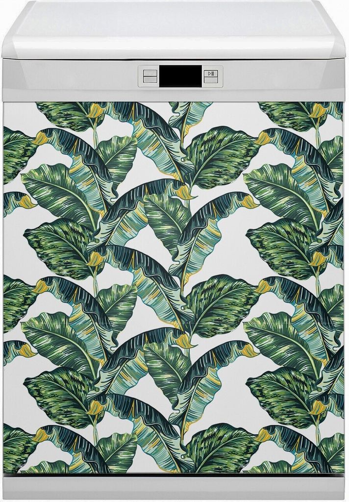 Magnet Folie für Geschirrspüler Magnete Geschirrspüle Magnet für Spülmaschine 60x70 cm Nachbildung - Exotische Blätter