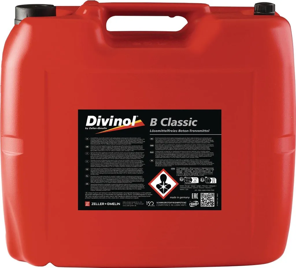 Huile de décoffrage béton B Classic incolore Divinol - Bidon de 25L