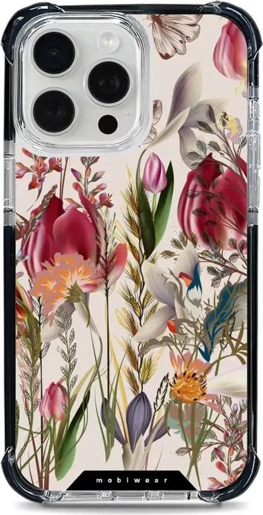 Handyhülle für iPhone 15 Pro Max mit MagSafe, Mobiwear Elite Bumper, Blumenstrauß