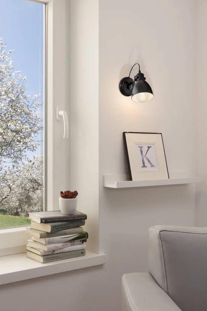 EGLO lampada da parete "PRIDDY" in bianco e nero 49468 - 7