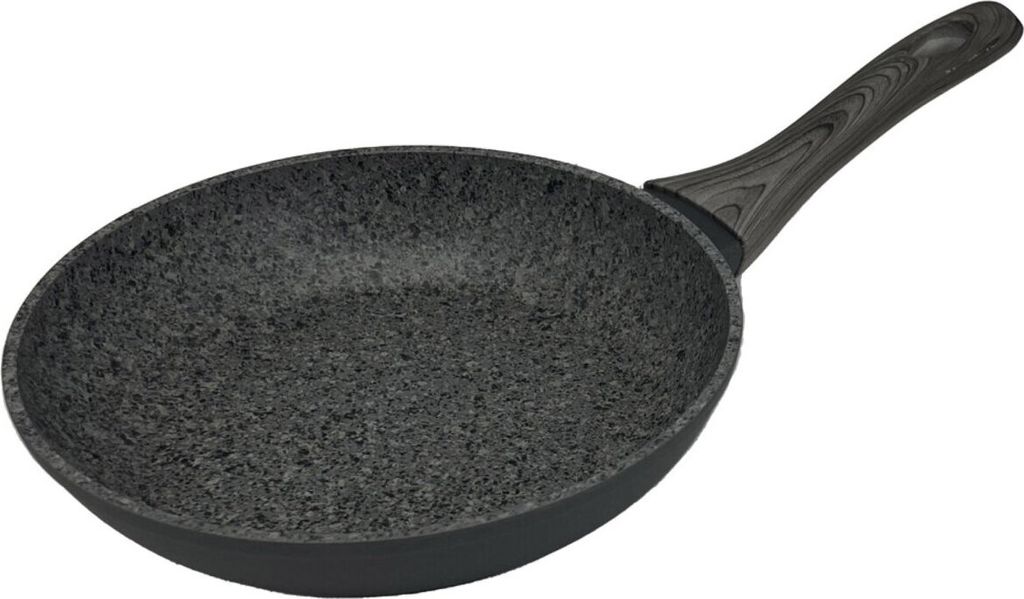 Bratpfanne in Schwarz mit Griff in Holzoptik Aluminiumlegierung für alle Herdarten 24 cm