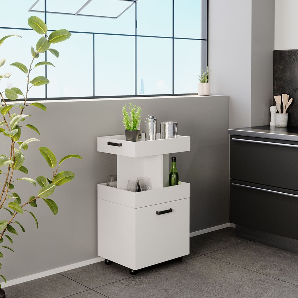 Vicco Pojemnik na rolkach Kamber, 50 x 89 cm, Biały Zdjęcie produktu 4