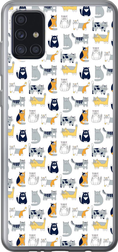 MuchoWow Handyhülle Schutzhülle Hülle für Telefoonhoesje Samsung Galaxy A52 5G Muster - Katze - Kater - Jungen - Mädchen - Kinder - Kind Sil...