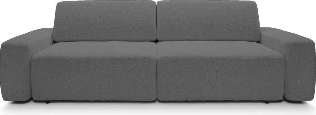 DomoHome Sofa 4-Sitzer, Freistehend, Bettkasten, Polsterung aus PUR-Schaum, Silikonfüllung, Stoff Raven, Schlaffunktion: 120x200cm, Größe: 257x8...