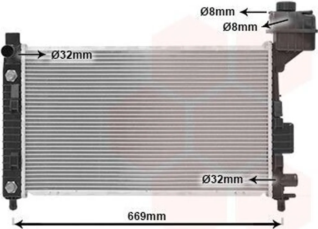 Radiateur moteur VAN WEZEL 30002248 en alu robuste pour Classe A W168