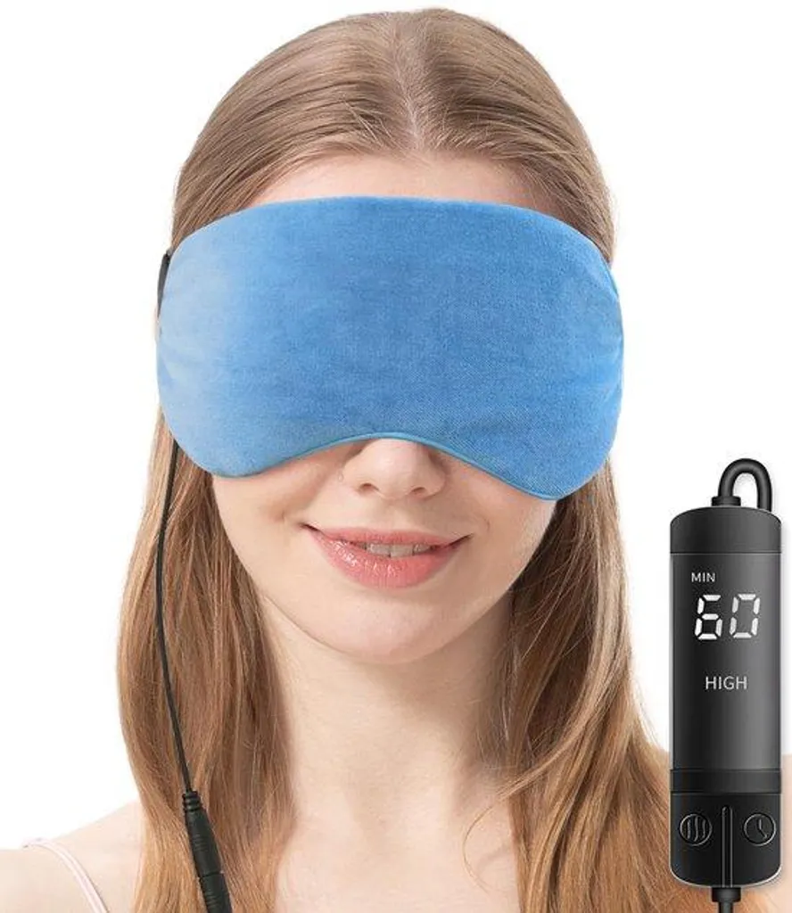 Masque de sommeil en soie chauffant électrique lavande - Grand Format
