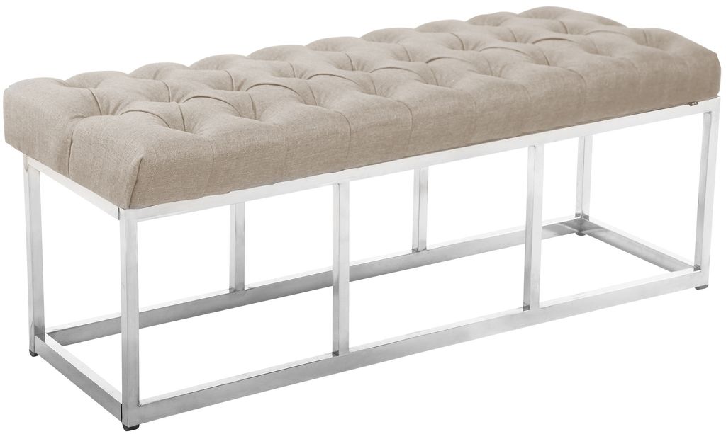 CLP Sitzbank Amun Stoff mit Edelstahlgestell,creme 120 cm