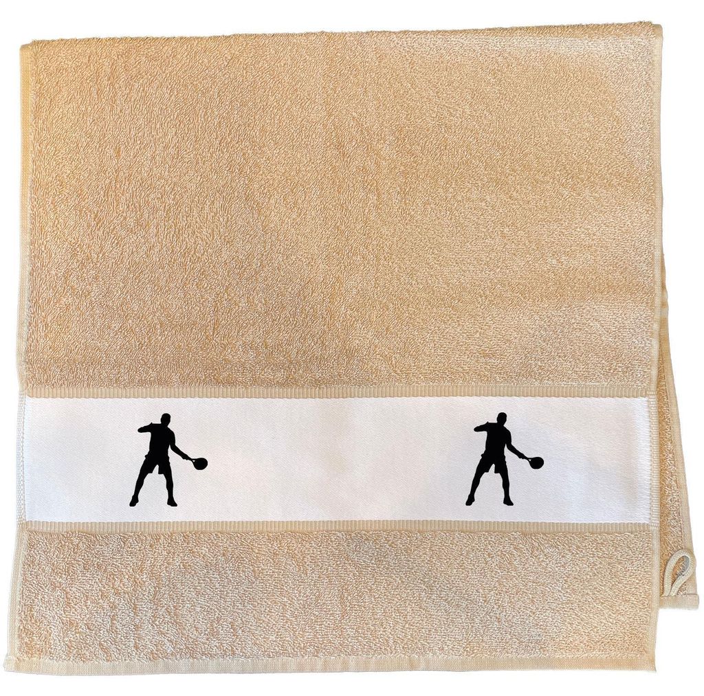 Huuraa Handtuch Tennis Silhouette 50x100cm Sand Baumwolle Handtuch Geschenkidee