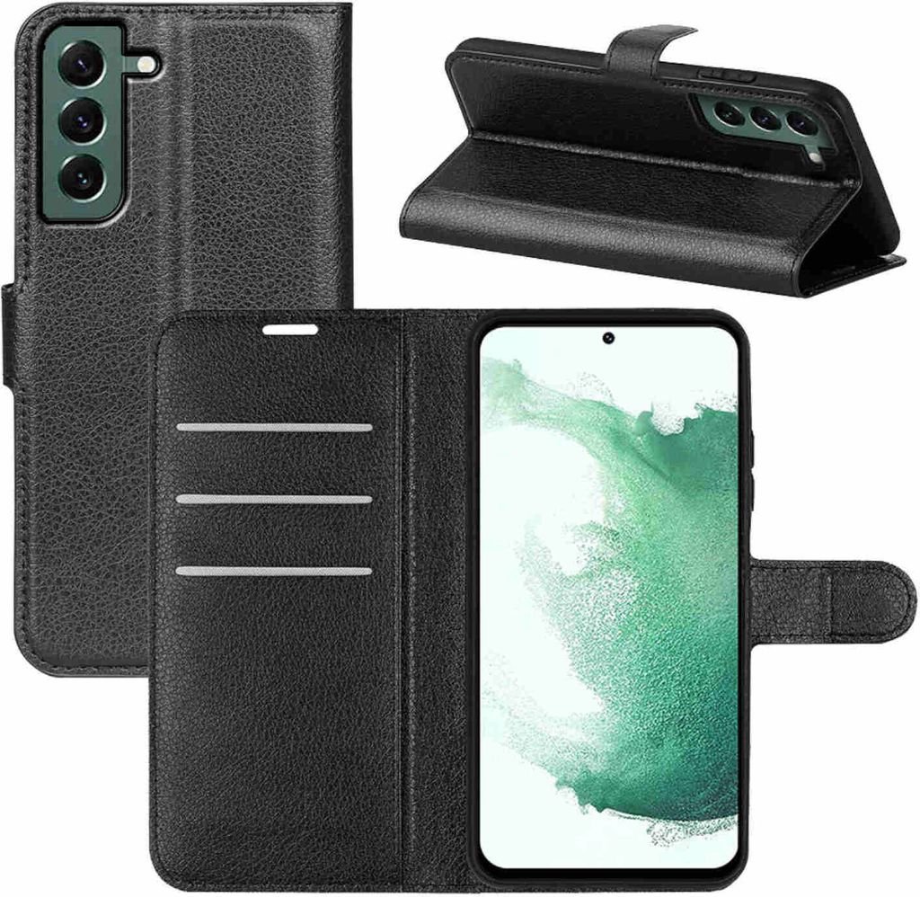 Für Samsung Galaxy S23 Handy Tasche Schwarz Etui Kunst-Leder Hülle Cover Case Schutz Neu