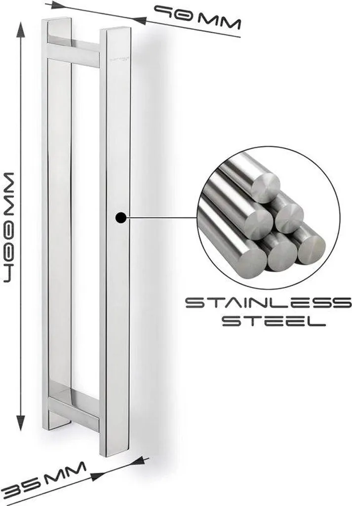 Barre porte-serviette murale 40cm finition chromée acier inoxydable poli