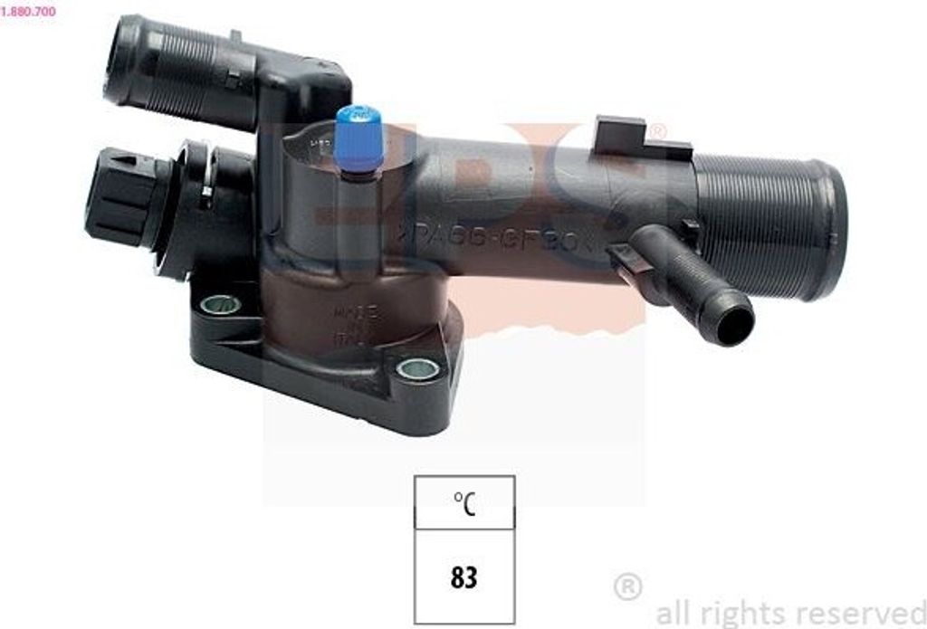 EPS Thermostat Kühlmittel 83°C für RENAULT CLIO II (BB0/1/2, CB0/1/2) KANGOO (KC0/1) KANGOO Express (FC0/1) CLIO II Kasten (SB0/1/2) Duster (HS)