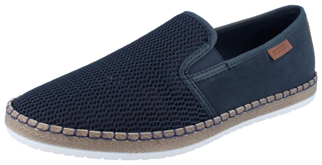 RIEKER Ariaccia Herren Slipper blau Textil - Größe: 46 Produktbild 