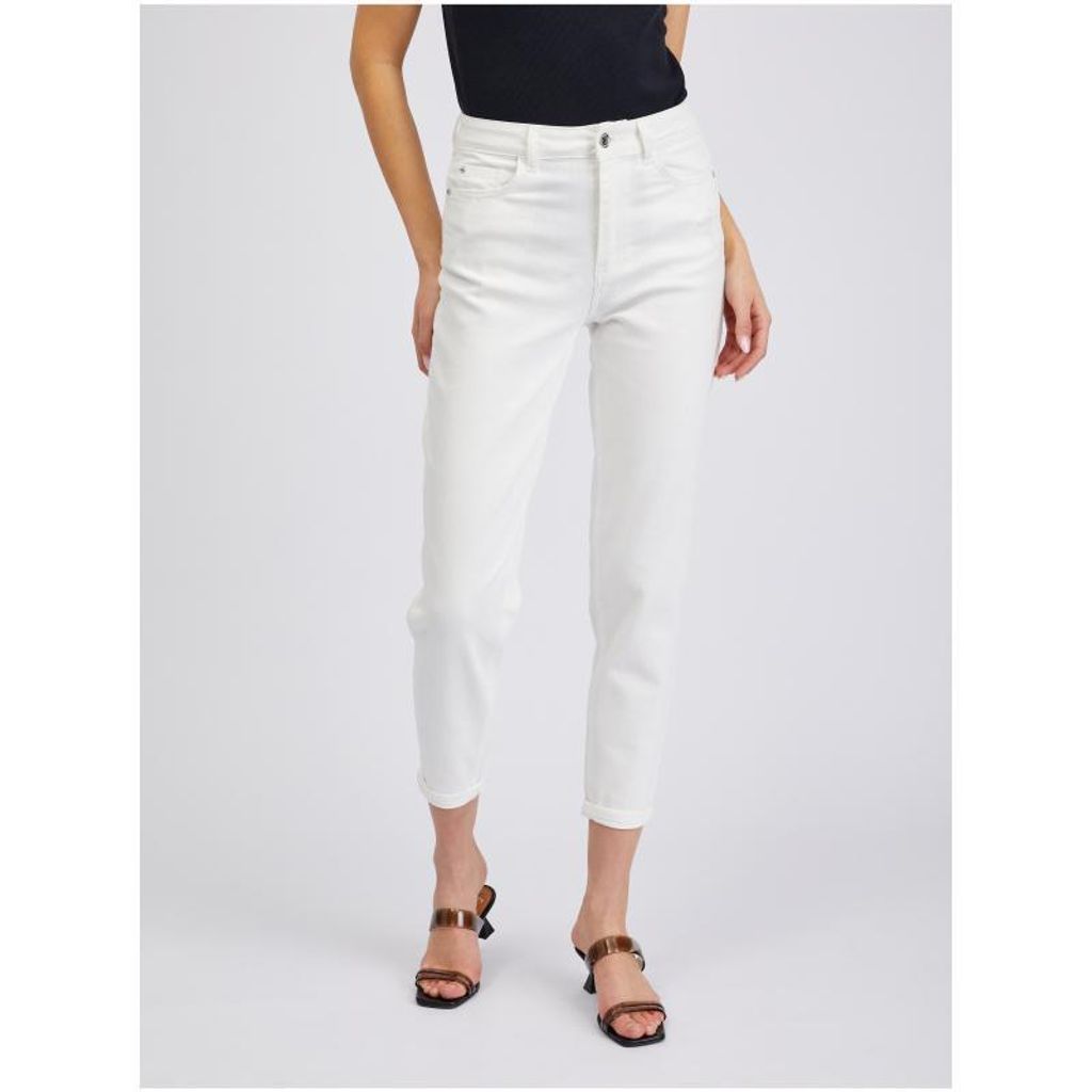 Orsay Weiße verkürzte Mom-Fit-Jeans für Damen DP-3573064__M