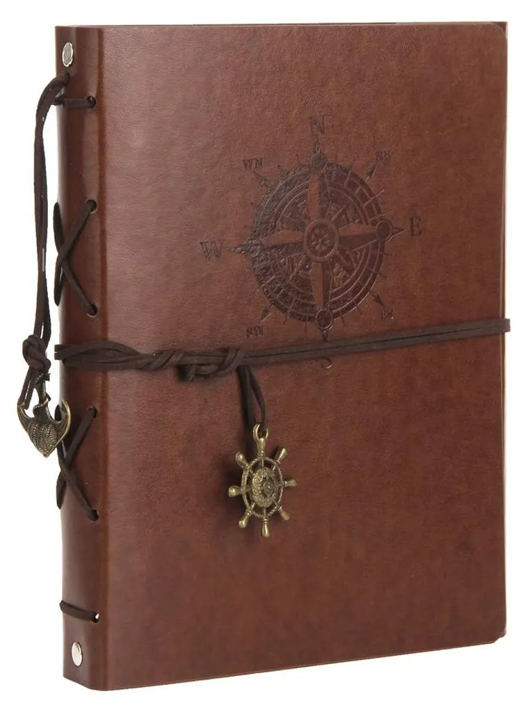 Album photo en cuir fait main avec pages noires style vintage scrapbooking