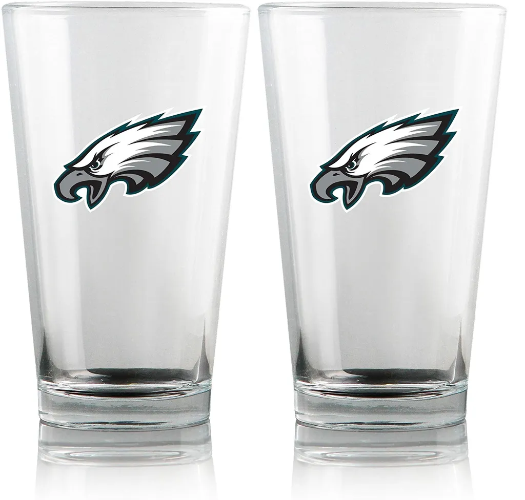 NFL Philadelphia Eagles Glacier Beer Glass Pilsner Set 2 Bicchieri 475ml