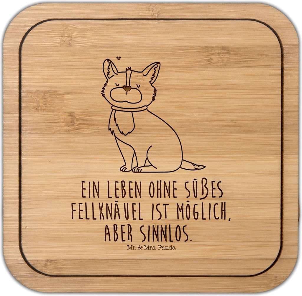 Mr. & Mrs. Panda Tischuntersetzer Hund Glück - Transparent - Geschenk, Haustier, Liebe, Corgie, Spruch, Untersetzer Kork, Coaster, Tischschoner, g...