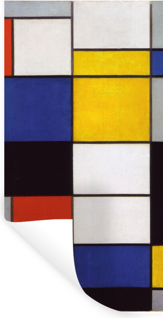 MuchoWow Wandtattoo Wandsticker Wandaufkleber Komposition A - Piet Mondrian 40x80 cm Selbstklebend und Repositionierbar - Repositionierbar - Wass...